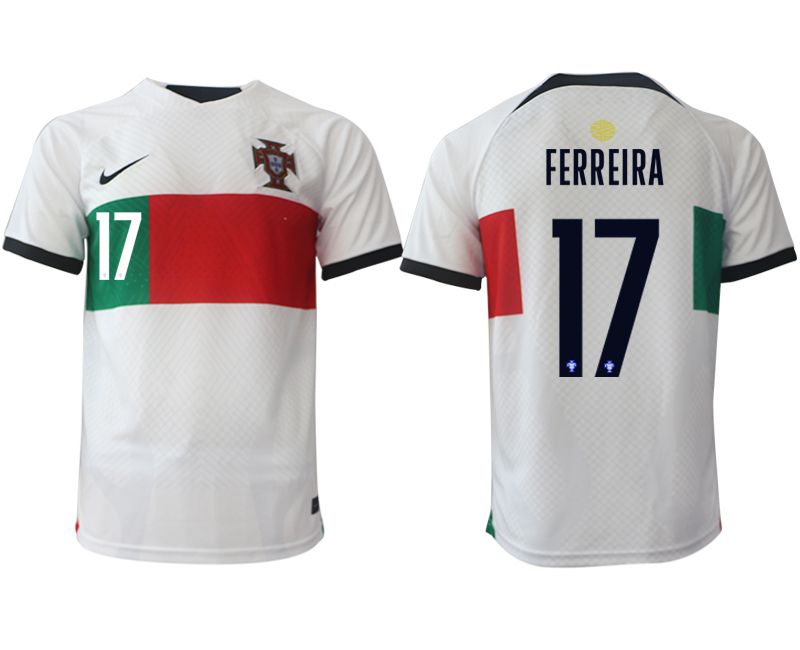 Men 2022 World Cup National Team Portugal away aaa versio white #17 Soccer Jersey